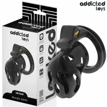 Gabbia di castità ADDICTED TOYS LOCKED con lucchetto e anelli regolabili 40-52mm per controllo assoluto