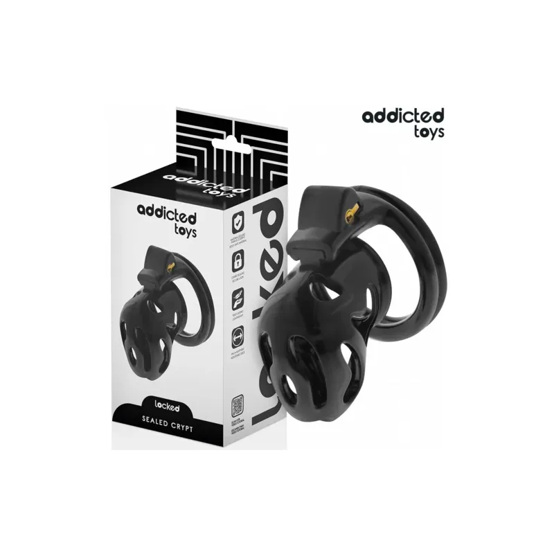 Jaula de castidad ADDICTED TOYS LOCKED con candado y anillos ajustables 40-52mm para control absoluto