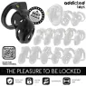 Cage de chasteté ADDICTED TOYS LOCKED avec verrou et bagues ajustables 40-52mm pour contrôle absolu