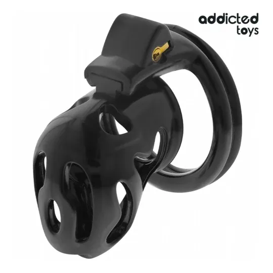 Jaula de castidad ADDICTED TOYS LOCKED con candado y anillos ajustables 40-52mm para control absoluto