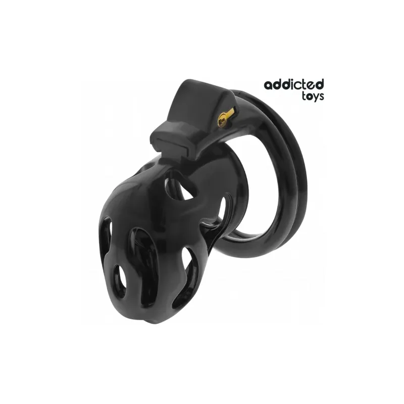 Gabbia di castità ADDICTED TOYS LOCKED con lucchetto e anelli regolabili 40-52mm per controllo assoluto