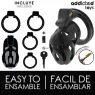 Cage de chasteté ADDICTED TOYS LOCKED avec verrou et bagues ajustables 40-52mm pour contrôle absolu