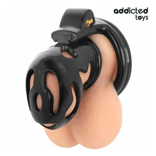 Gabbia di castità ADDICTED TOYS LOCKED con lucchetto e anelli regolabili 40-52mm per controllo assoluto