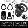 Chastity cage Addicted Toys Locked with eternal lock and 4 adjustable rings for male submission