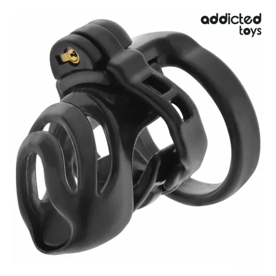 Gabbia di castità Addicted Toys Locked con serratura eterna e 4 anelli regolabili per sottomissione maschile