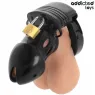 Gabbia di castità nera ADDICTED TOYS LOCKED 7,5 cm con anello pubico regolabile e lucchetti di plastica