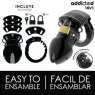 Gabbia di castità nera ADDICTED TOYS LOCKED 7,5 cm con anello pubico regolabile e lucchetti di plastica