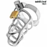 Cage de chasteté métal argent Addicted Toys Locked taille S avec verrou et clés