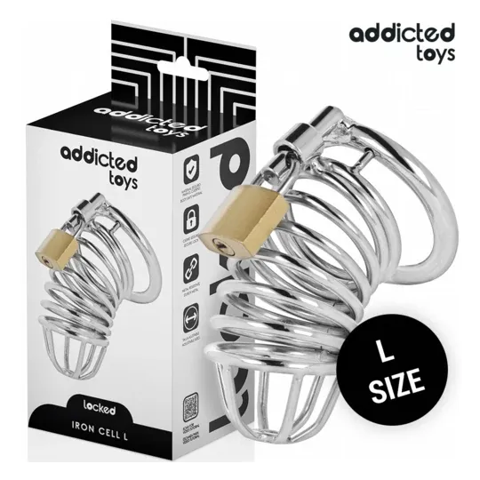 Gabbia di castità metallo Addicted Toys Locked Iron Cell taglia L vista d'insieme