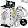 Cage de chasteté en acier inoxydable Addicted Toys Locked Iron Cell M avec verrou et clés, taille moyenne.