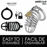 Jaula de castidad de acero inoxidable Addicted Toys Locked Iron Cell M con candado y llaves, talla M." }, { "fr": "Serrure de la