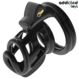 Cage de chasteté en métal Addicted Toys Locked taille M 8,5 cm avec serrure et clés, anneau pubien inclus
