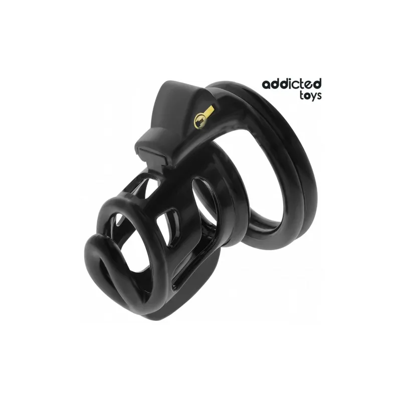 Metall Keuschheitskäfig Addicted Toys Locked Größe M 8,5 cm mit Schloss und Schlüsseln, inklusive Penisring
