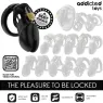 Cage di castità Addicted Toys Locked Obsidian Hold taglia M vista d'insieme nera con anelli regolabili