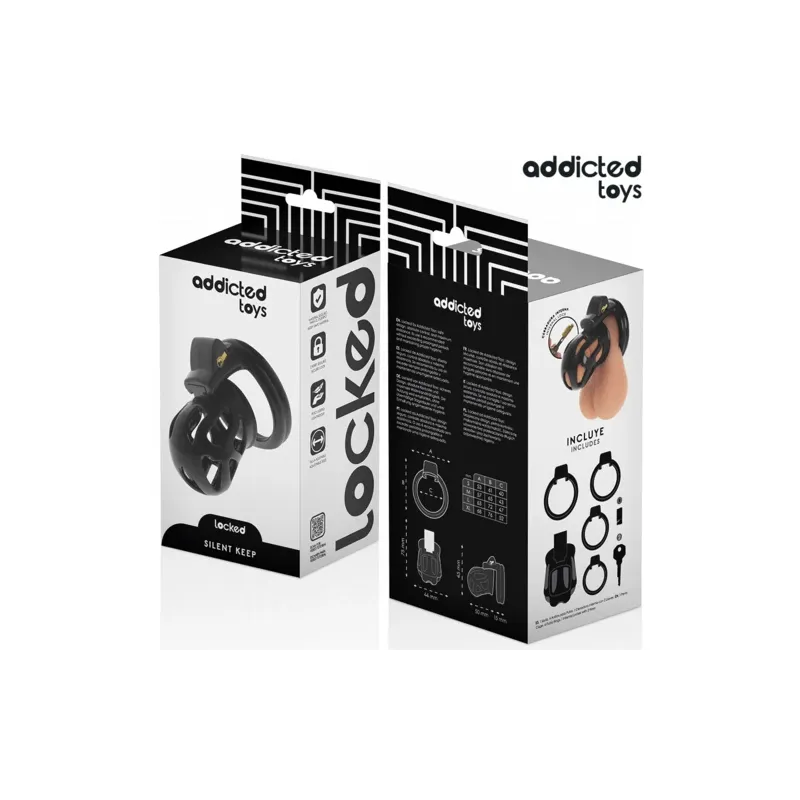 Leiser Keuschheitskäfig 7,5 cm ADDICTED TOYS LOCKED – Gesamtansicht schwarz