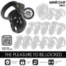 Silent chastity cage 7.5 cm ADDICTED TOYS LOCKED – black overall view