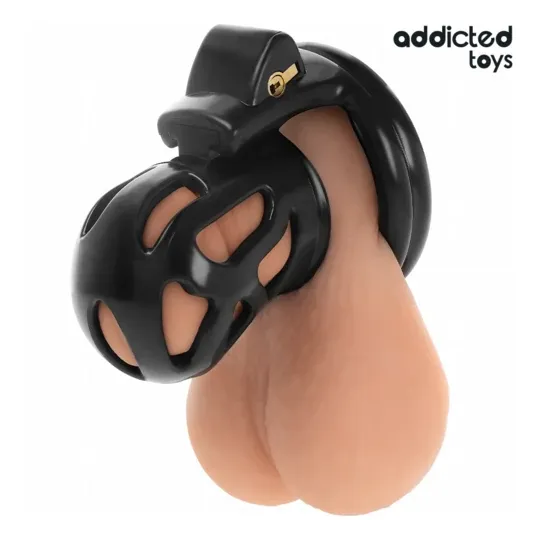 Gabbia di castità silenziosa 7,5 cm ADDICTED TOYS LOCKED – vista generale nera