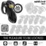 Cage de chasteté ADDICTED TOYS LOCKED Unbroken Den 9,8 cm avec cadenas et 3 bagues ajustables en ABS médical