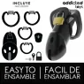 Cage de chasteté ADDICTED TOYS LOCKED Unbroken Den 9,8 cm avec cadenas et 3 bagues ajustables en ABS médical