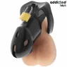 Cage de chasteté ADDICTED TOYS LOCKED Unbroken Den 9,8 cm avec cadenas et 3 bagues ajustables en ABS médical