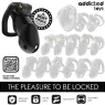 Cage de chasteté Midnight Cell L Addicted Toys Locked – 4 anneaux, plastique ABS noir, vue principale