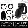 Cage di castità Midnight Cell L Addicted Toys Locked – 4 anelli, plastica ABS nera, vista principale