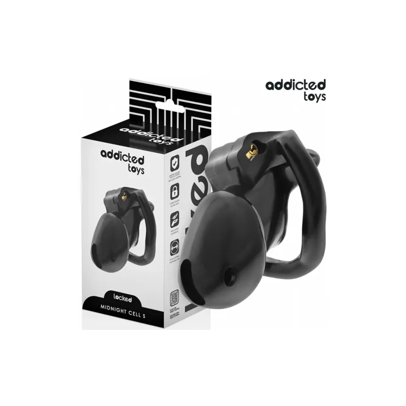 Jaula de castidad cerrable Addicted Toys Locked MINDNIGHT talla S vista general" }, { "fr": "Cage de chasteté Addicted Toys Lock