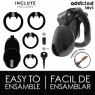 Lockable chastity cage Addicted Toys Locked MINDNIGHT size S overall view