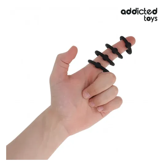 Lote de 4 anillos de pene de silicona Addicted Toys, niveles de presión 33-44mm, para erección firme