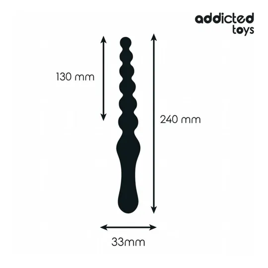 ADDICTED TOYS Massaggiatore anale progressivo 24 cm in silicone medicale – vista d'insieme