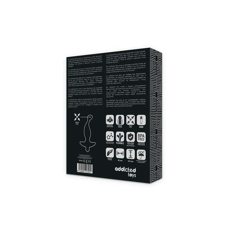 Masseur anal vibrant Addicted Toys en silicone médical - vue d'ensemble du jouet intime