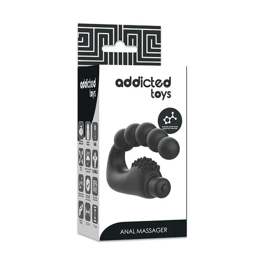 Massaggiatore prostatico vibrante Addicted Toys silicone nero compatto