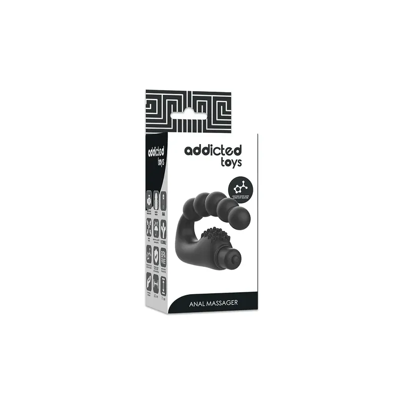 Vibrierender Prostatamassager Addicted Toys schwarzes Silikon kompakt
