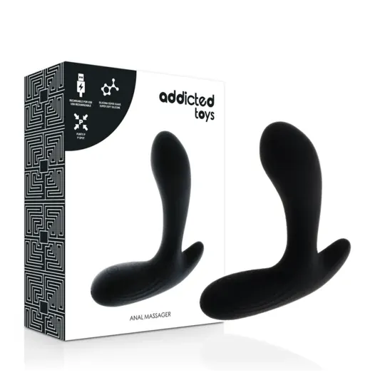 Masseur anal vibrateur Addicted Toys noir rechargeable USB 30 fonctions en silicone
