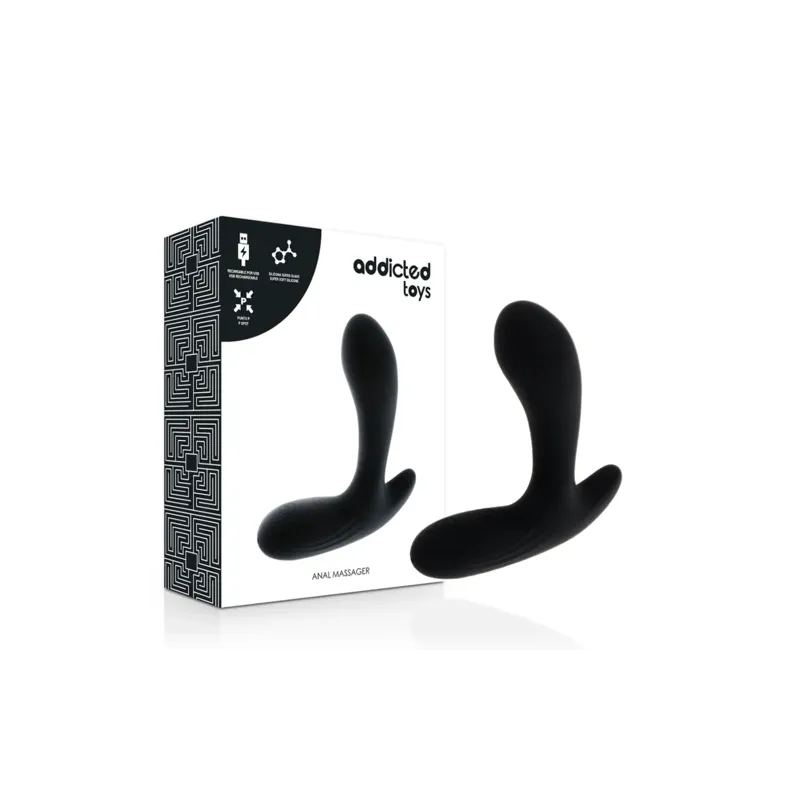 Addicted Toys black rechargeable anal vibrator USB 30 functions silicone massager