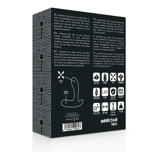 Masseur anal vibrateur Addicted Toys noir rechargeable USB 30 fonctions en silicone