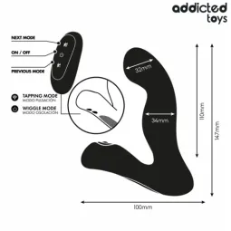 Oszillierender Prostata-Massager Addicted Toys aus violettem Silikon mit Fernbedienung Pulsationsmodus