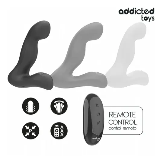 Masajeador prostático oscilante Addicted Toys de silicona morada con mando a distancia modo pulsación recargable" }, { "fr": "Vu
