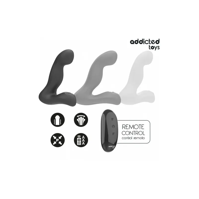 Oscillating prostate massager Addicted Toys purple silicone with remote control pulsation mode rechargeable