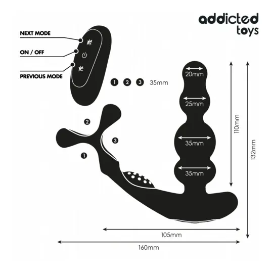 Masajeador prostático rotatorio Addicted Toys de silicona médica negra con mando a distancia" } }, { "id_image": 1980, "alt": { 