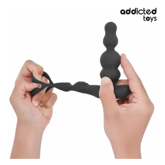 Masseur de prostate rotatif Addicted Toys en silicone médical noir avec télécommande