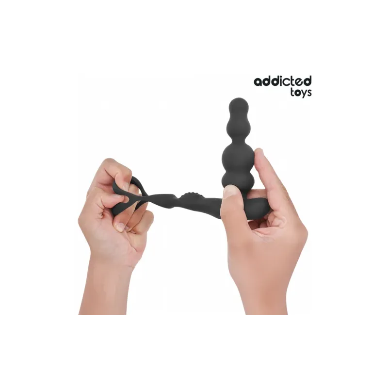 Masseur de prostate rotatif Addicted Toys en silicone médical noir avec télécommande