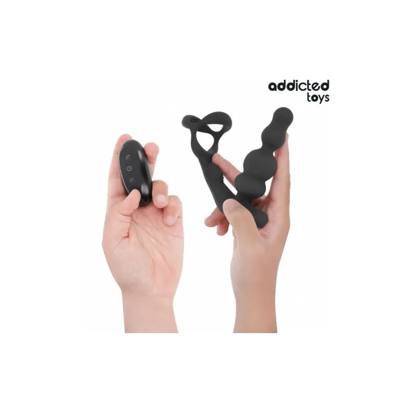 Addicted Toys rotating prostate massager black medical silicone with remote control – D-244706