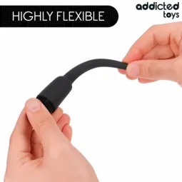 Addicted Toys soft silicone anal douche with universal adapter for shower, intimate hygiene, 148mm length
