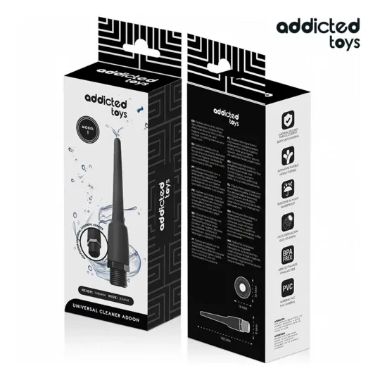 Addicted Toys limpiador anal de silicona suave con adaptador universal para ducha, higiene íntima, longitud 148mm