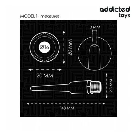 Addicted Toys soft silicone anal douche with universal adapter for shower, intimate hygiene, 148mm length
