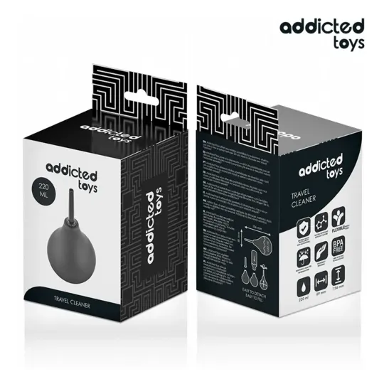 Doccia anale da viaggio 220 ml Addicted Toys vista d'insieme pera ergonomica