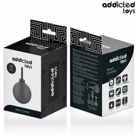 Doccia anale da viaggio 220 ml Addicted Toys vista d'insieme pera ergonomica