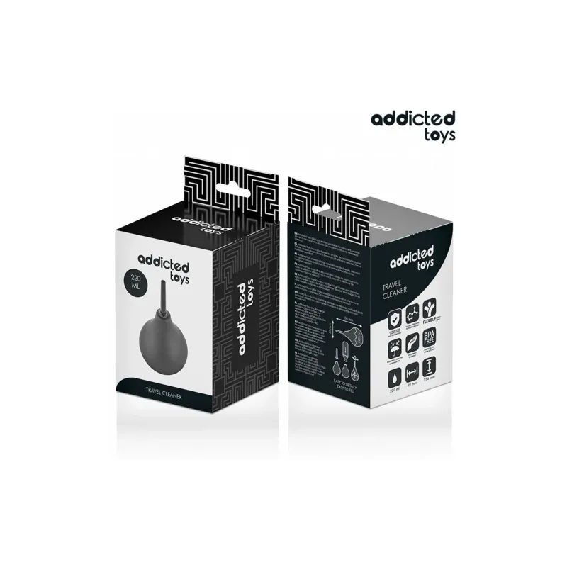 Doccia anale da viaggio 220 ml Addicted Toys vista d'insieme pera ergonomica
