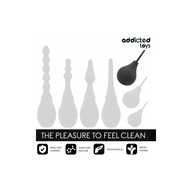 Travel anal douche 220 ml Addicted Toys overview ergonomic bulb